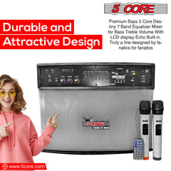 5 Core Wireless Portable PA System  400W PMPO Active Powered Bluetooth Compatible Karaoke Speaker